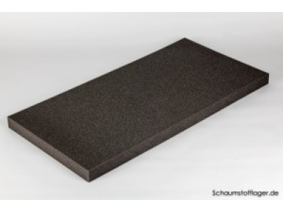 Thermo-/Akustik-Schaumstoff 20mm Platte 650x700mm mit schwarzem Vlies