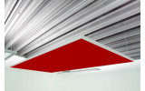Deckensegel Akustiksegel mit Alurahmen 100cm x 200cm x 4cm, 66 wählbare Akustikstoffe, Stofffarbe des Deckensegels: PG1-rot
