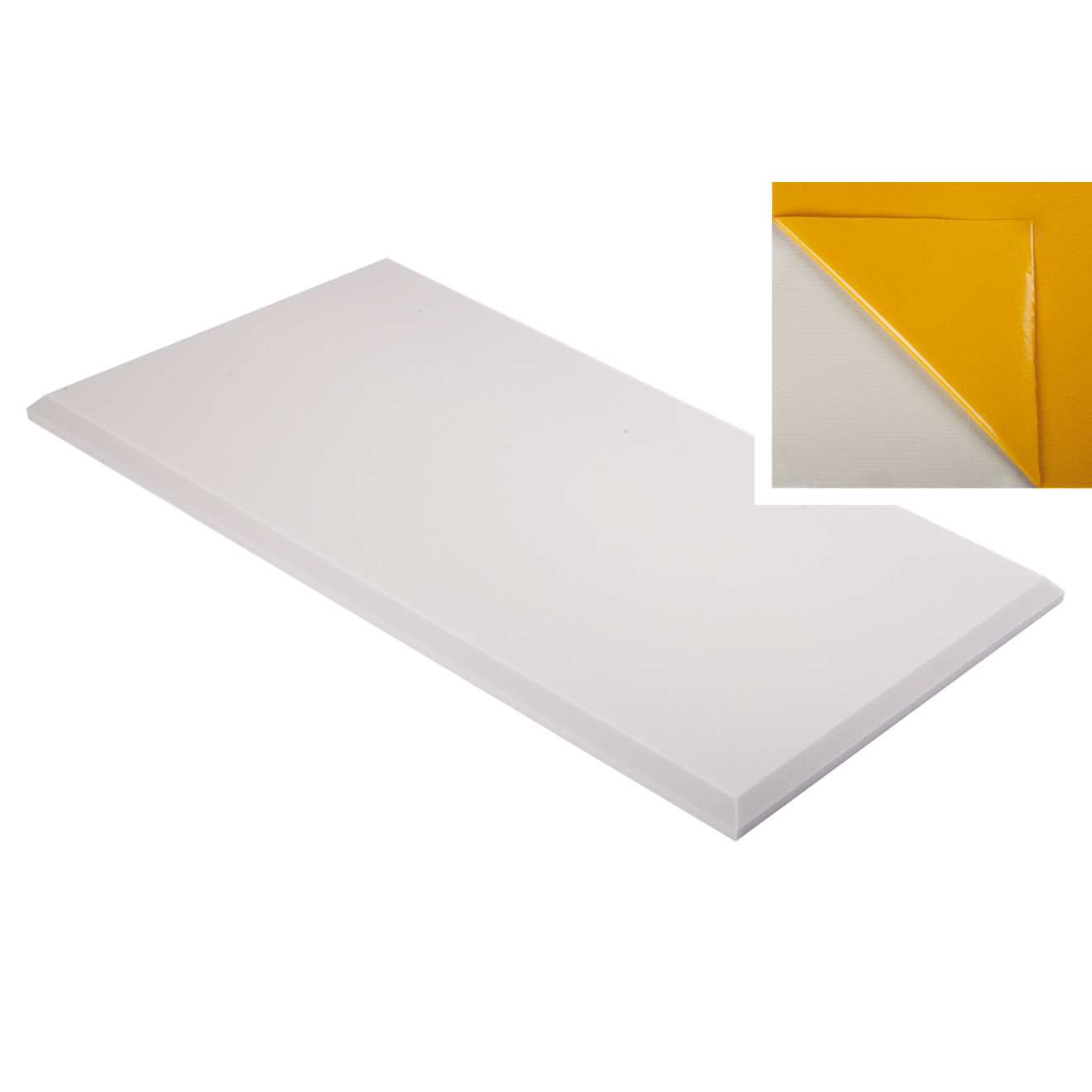Decorschaumstoff aus Basotect® G+ Schaumstoff 100 x 50 x 3cm,hellgrau,klebend