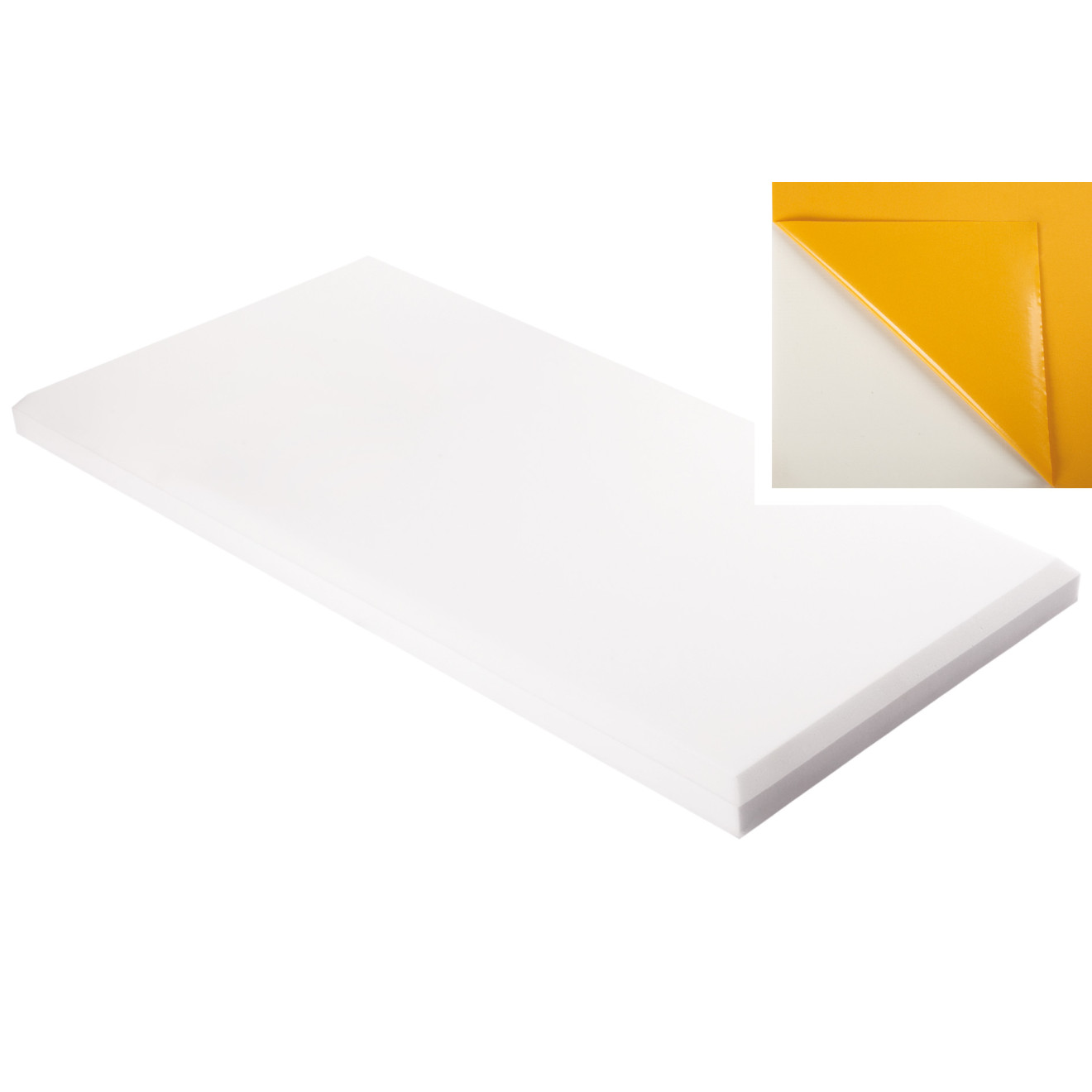 Decorschaumstoff aus Basotect® Schaumstoff 100 x 50 x 5cm,weiss,klebend