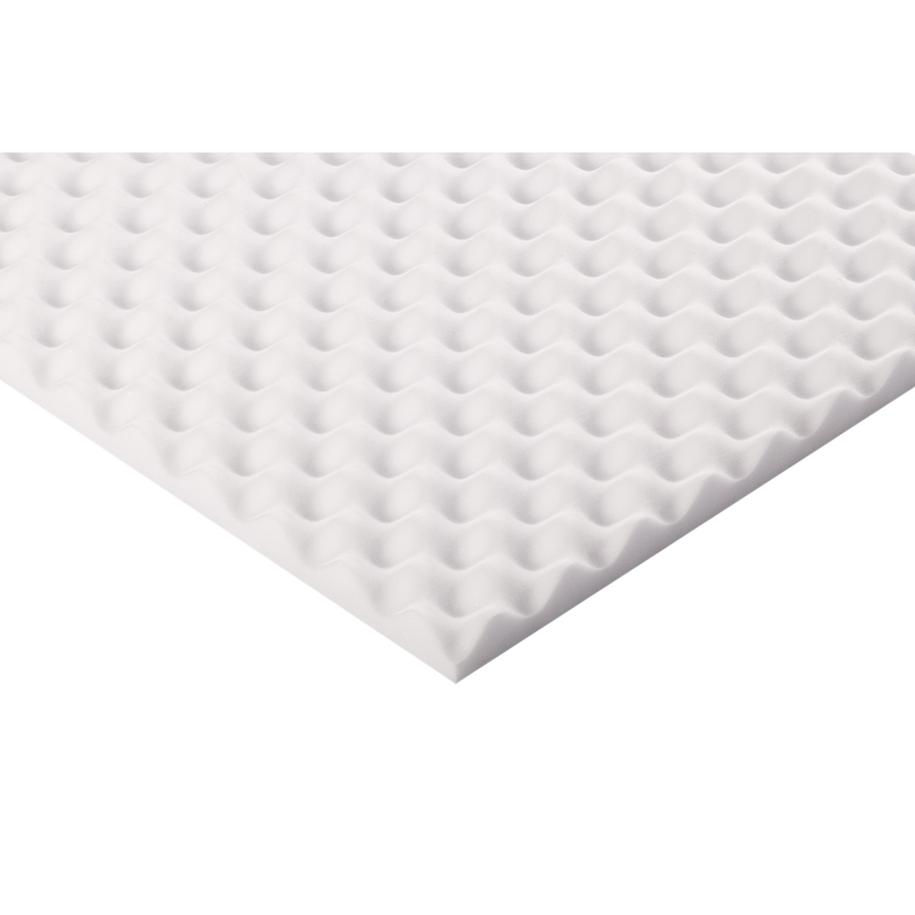 Noppenschaumstoff aus Basotect® 100cm x 50cm x 3cm, weiss klebend