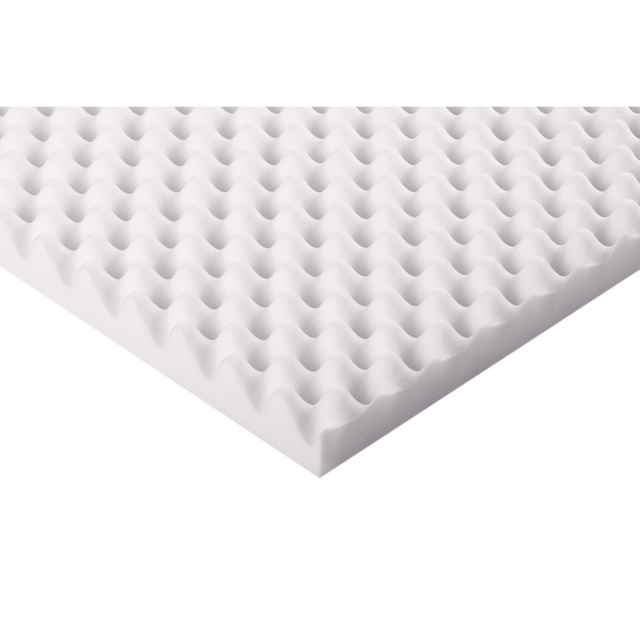 Noppenschaumstoff aus Basotect® 100cm x 50cm x 5cm, weiss klebend