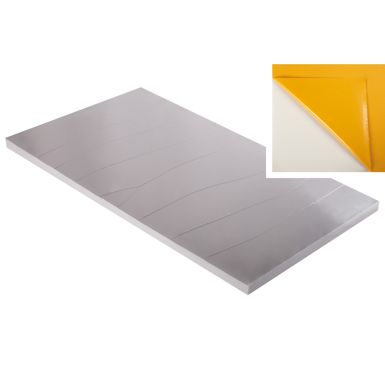 Absorber aus Basotect® G+ mit Aluminiumfront 100cm x 50cm x 3cm, hellgrau klebend