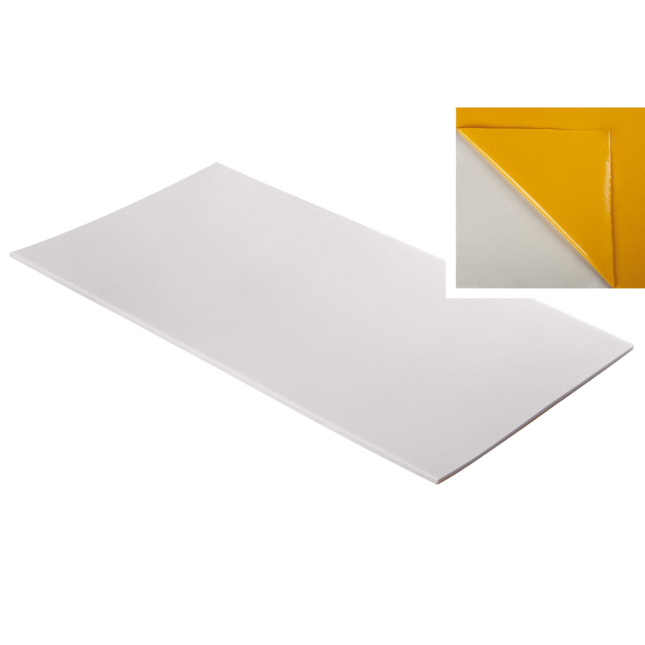 Absorber aus Basotect® G+ Schaumstoff 100cm x 50cm x 1cm,hellgrau,klebend