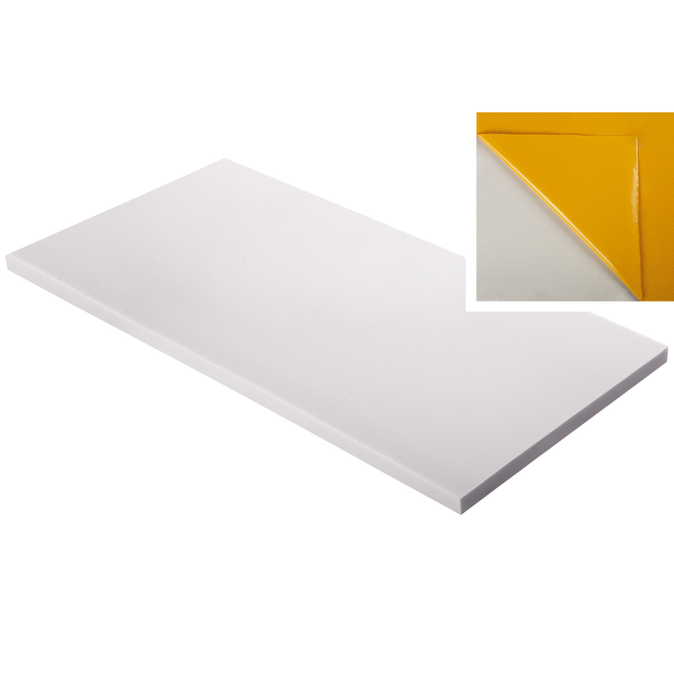 Absorber aus Basotect® G+ Schaumstoff 100cm x 50cm x 3cm,hellgrau,klebend