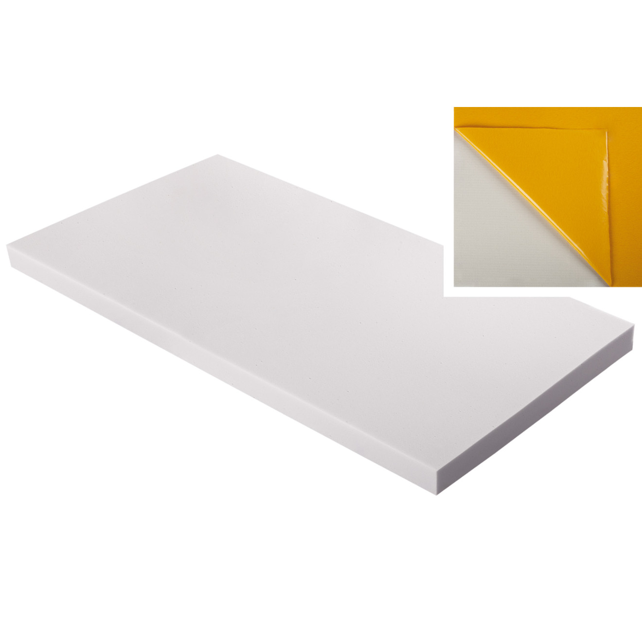 Absorber aus Basotect® G+ Schaumstoff 100cm x 50cm x 5cm,hellgrau,klebend