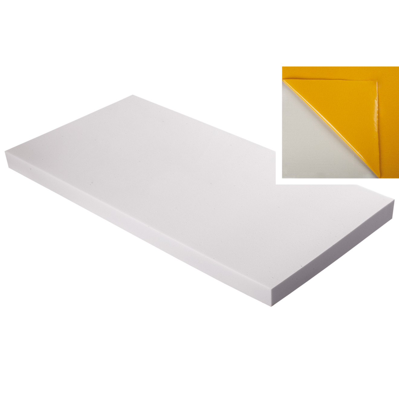 Absorber aus Basotect® G+ Schaumstoff 100cm x 50cm x 6cm,hellgrau,klebend