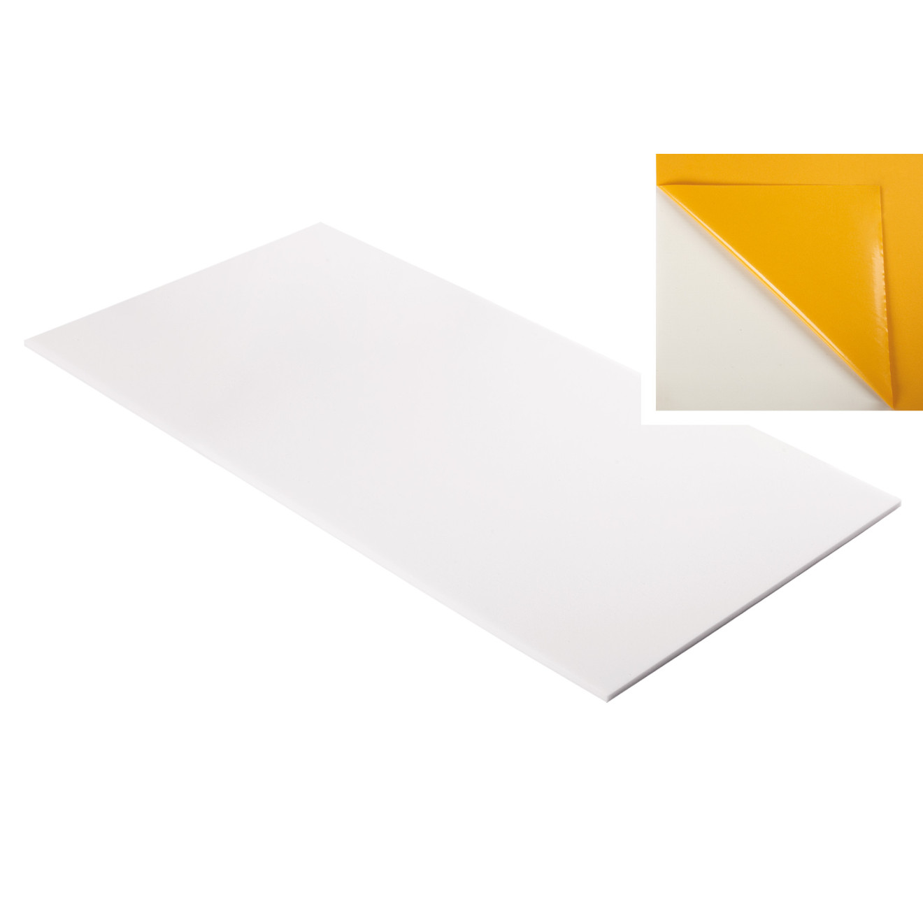 Absorber ausBasotect® Schaumstoff 100cm x 50cm x 1cm,weiss,klebend