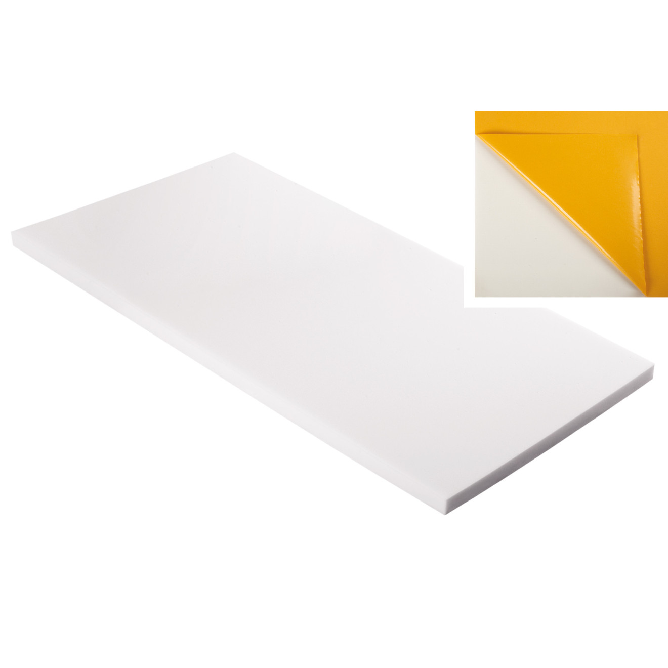Absorber aus Basotect® Schaumstoff 100cm x 50cm x 3cm,weiss,klebend