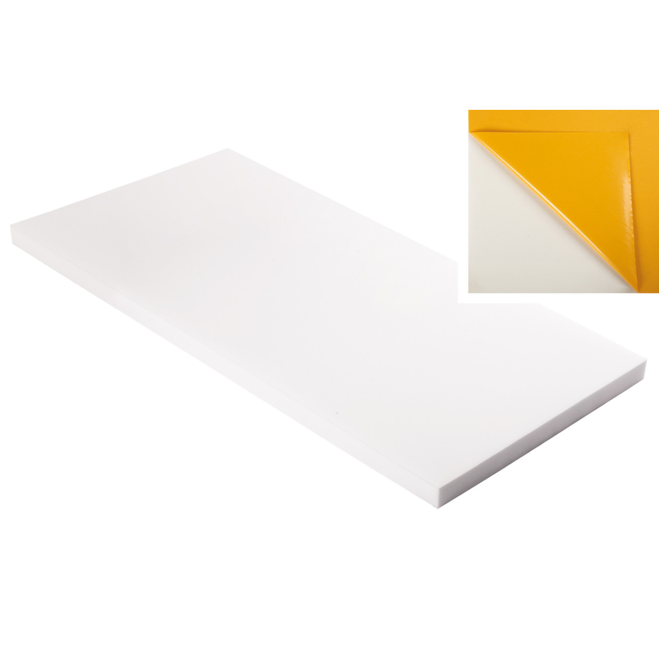 Absorber aus Basotect® Schaumstoff 100cm x 50cm x 4cm,weiss,klebend