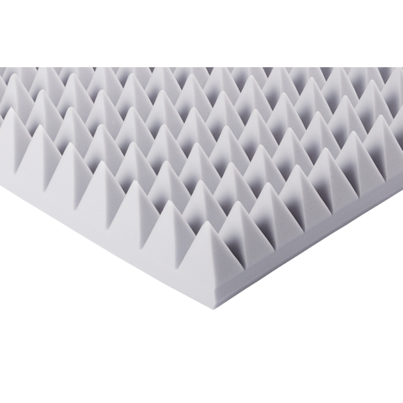 Pyramidenschaumstoff aus Basotect® G+ 100cm x 50cm x 10cm hellgrau,klebend