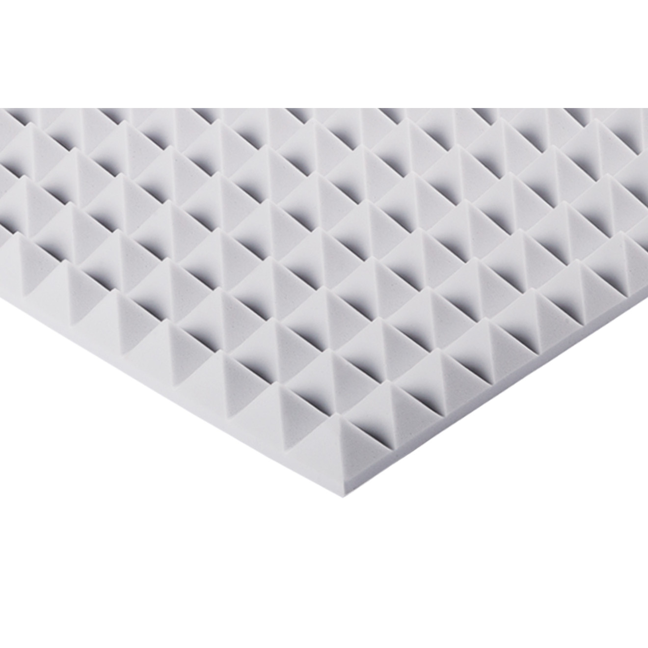 Pyramidenschaumstoff aus Basotect® G+ 100cm x 50cm x 5cm,hellgrau,klebend