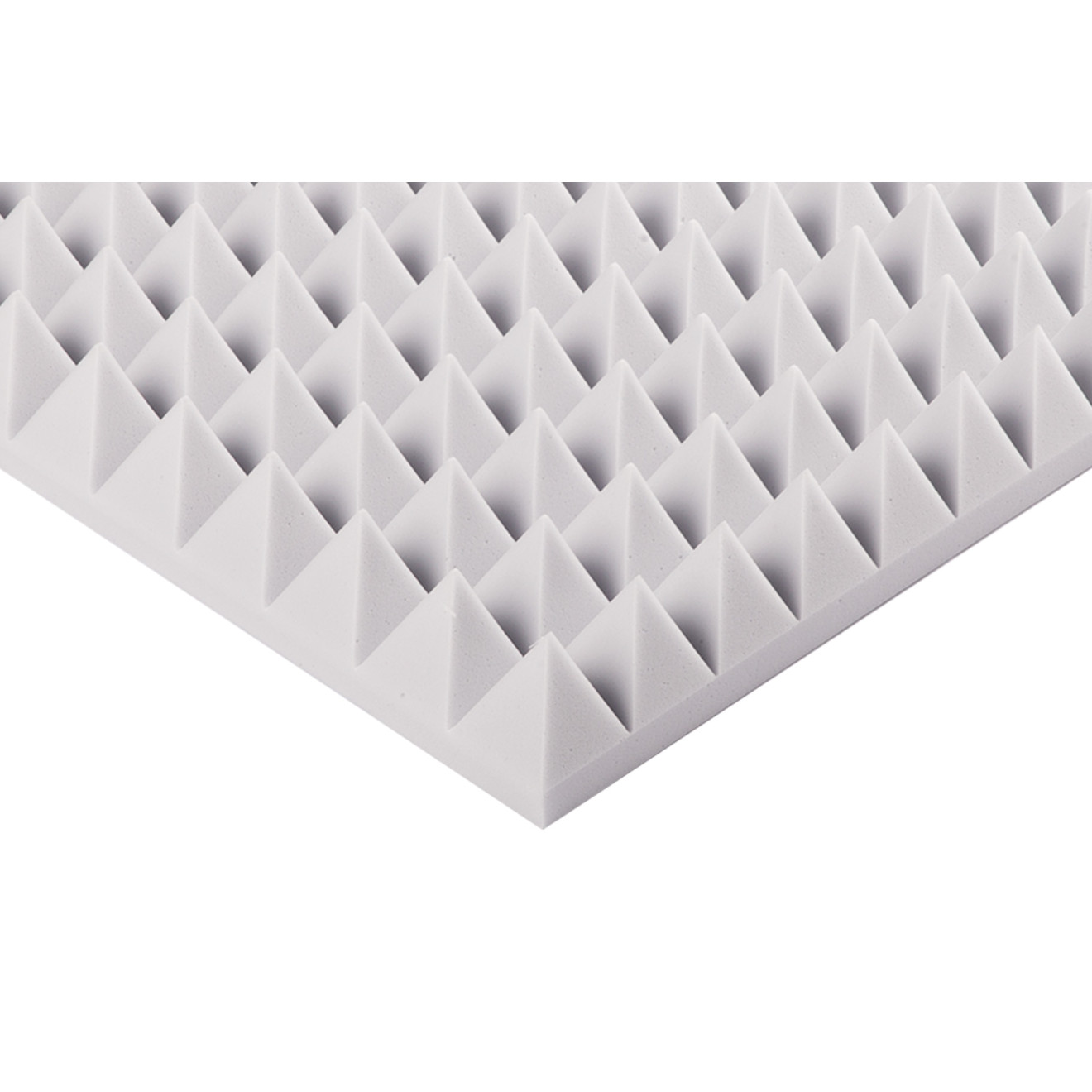 Pyramidenschaumstoff aus Basotect® G+ 100cm x 50cm x 7cm,hellgrau,klebend