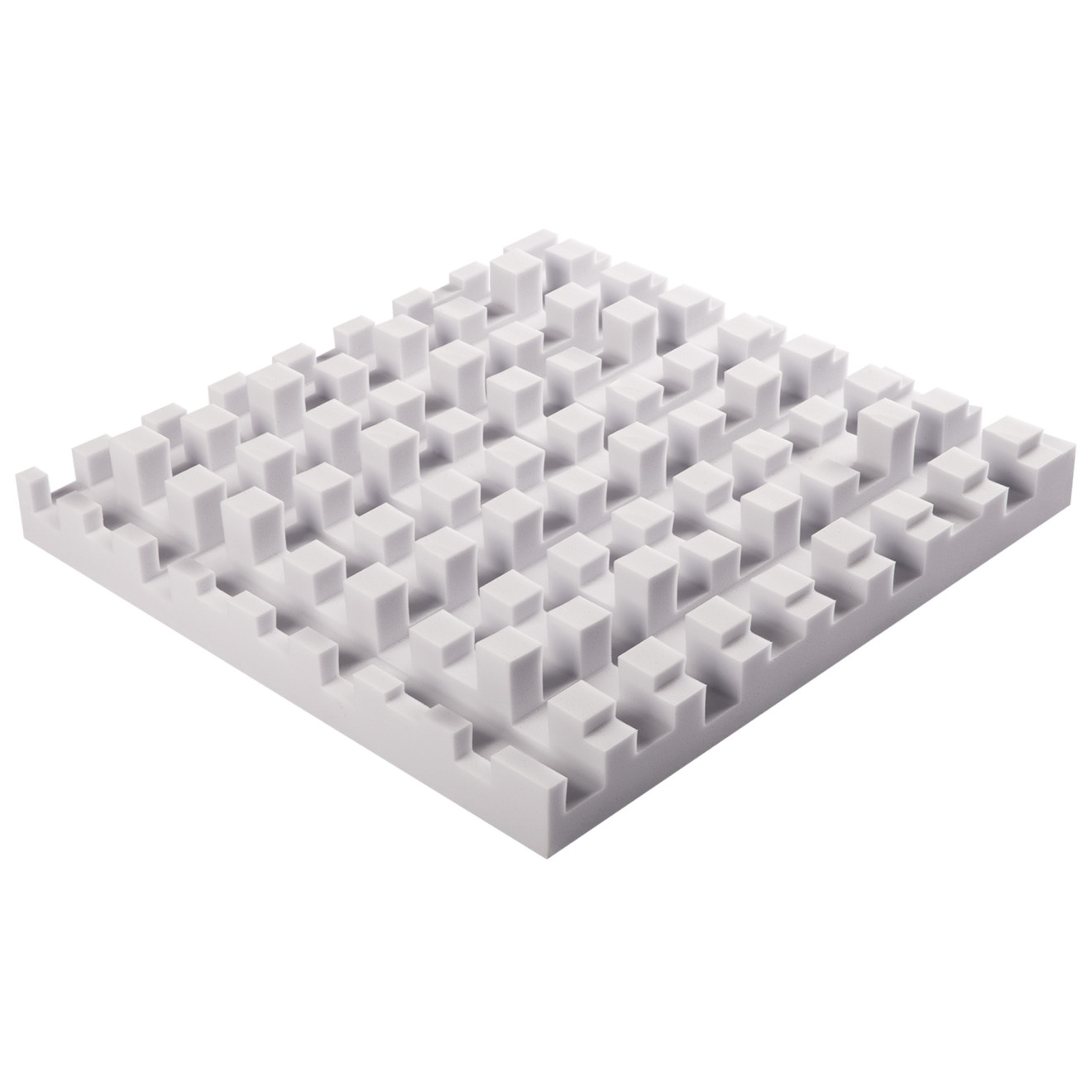 Manhattenabsorber + Diffusor aus Basotect® G+ 60cm x 60cm x 9cm, hellgrau