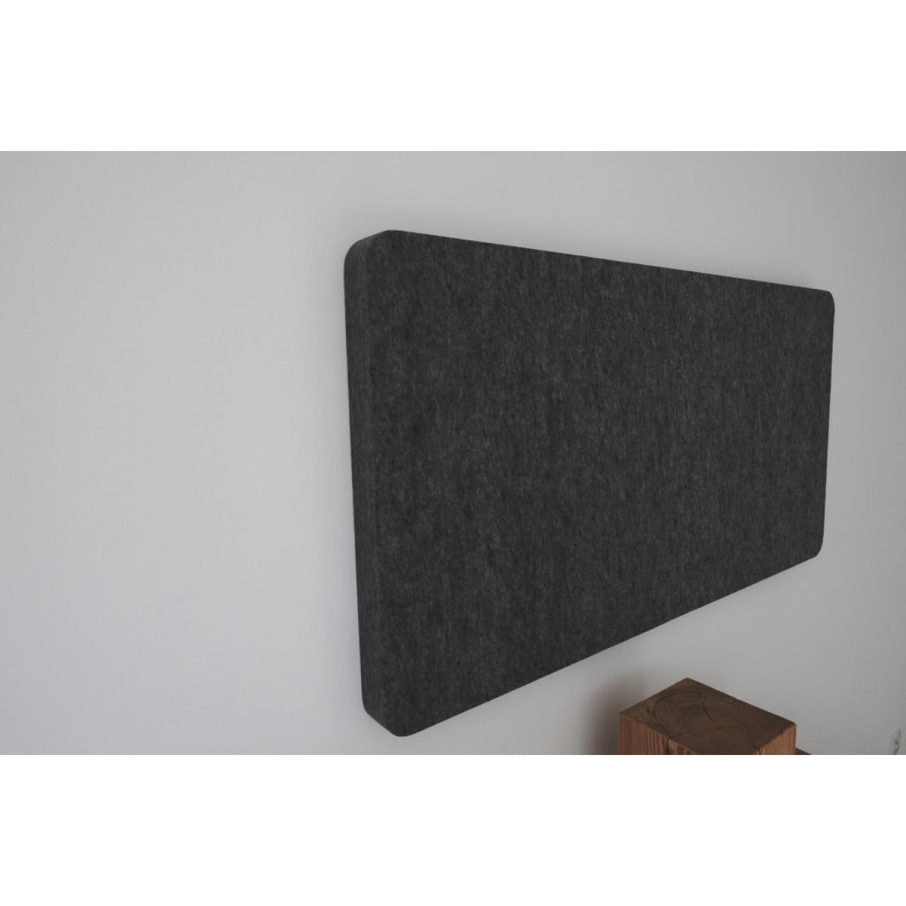 PET-VLIES Akustikabsorber 120cm x 60cm x 2,5cm, schwarze Vliesoberfläche