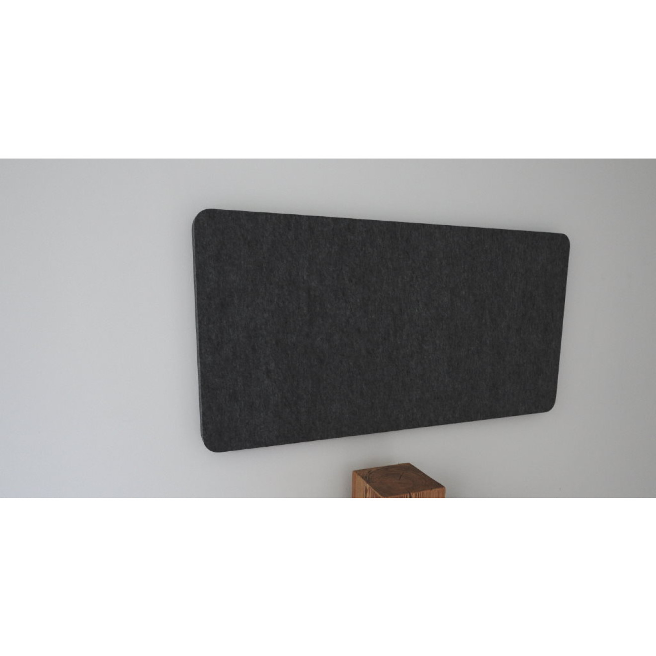 PET-VLIES Akustikabsorber 120cm x 60cm x 2,5cm, schwarze Vliesoberfläche