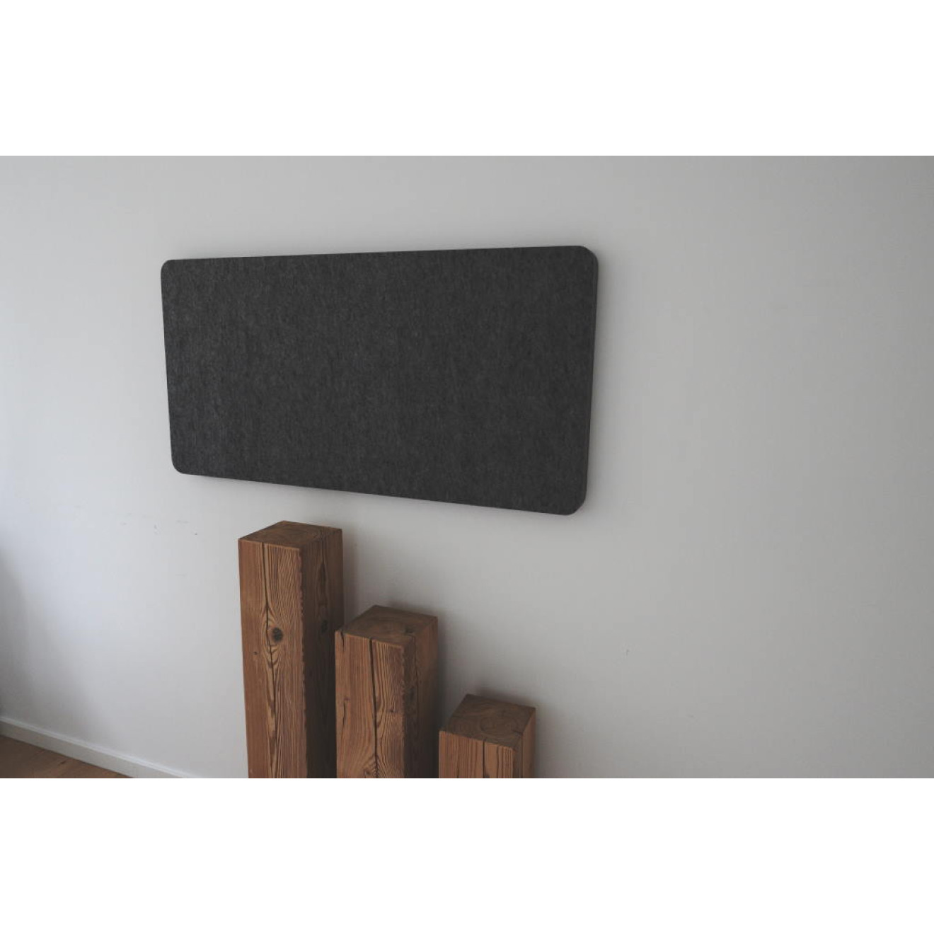 PET-VLIES Akustikabsorber 120cm x 60cm x 2,5cm, schwarze Vliesoberfläche
