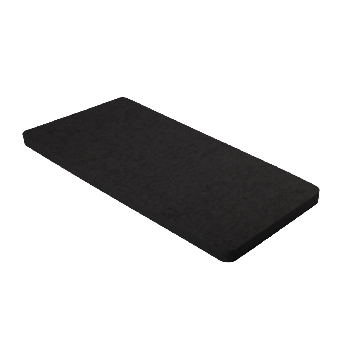 PET-VLIES Akustikabsorber 120cm x 60cm x 2,5cm, schwarze Vliesoberfläche