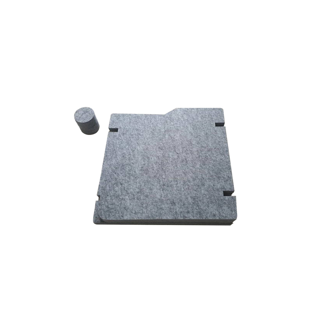 Lärmschutz am Schreibtisch - Komplettsatz, Größe variierbar 60 x 60 x 60cm PET-Vlies hellgrau