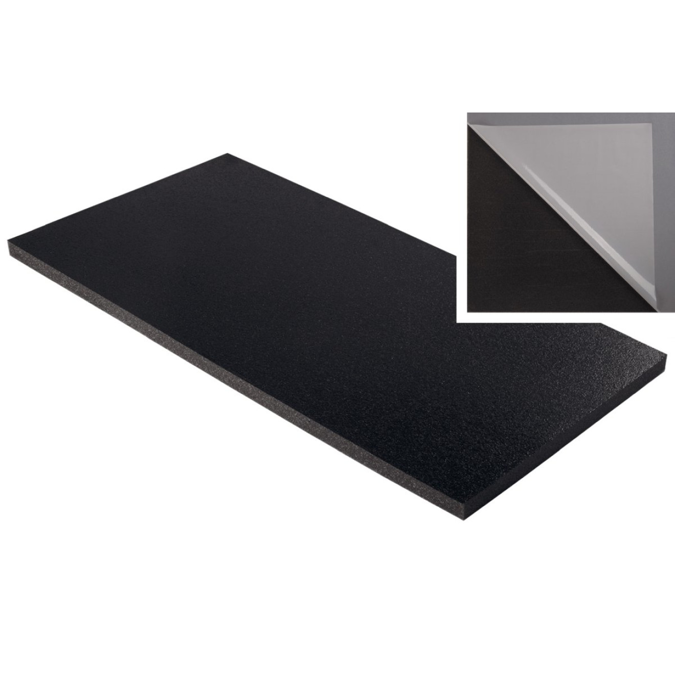 Hochwertiger Planer Schaumstoff 100 x 50 x 3cm anthrazit + Haut klebend