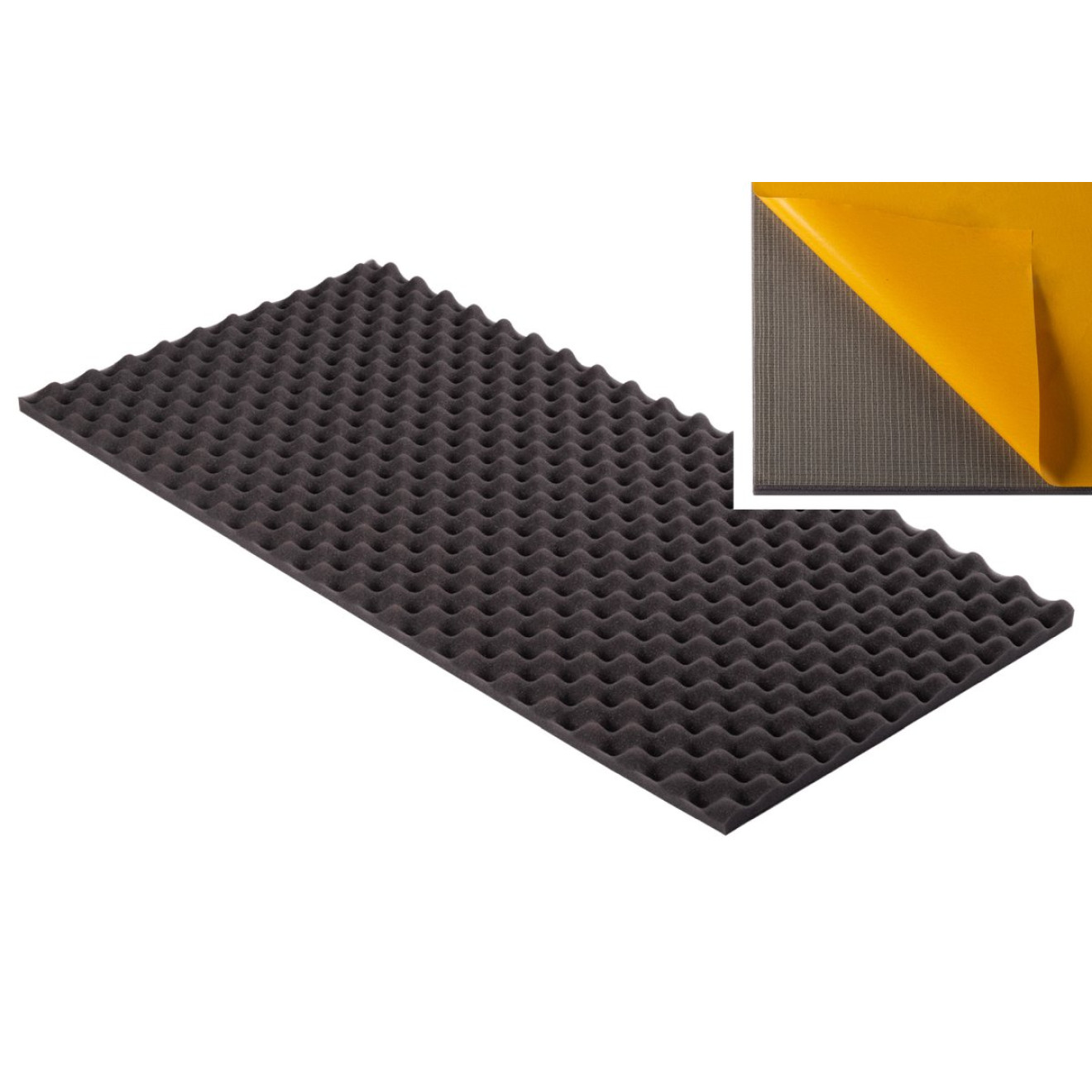 Akustik Noppenschaumstoff MicroPor 100 x 50 x 2cm anthrazit klebend - Schaumstoff in Bestqualität