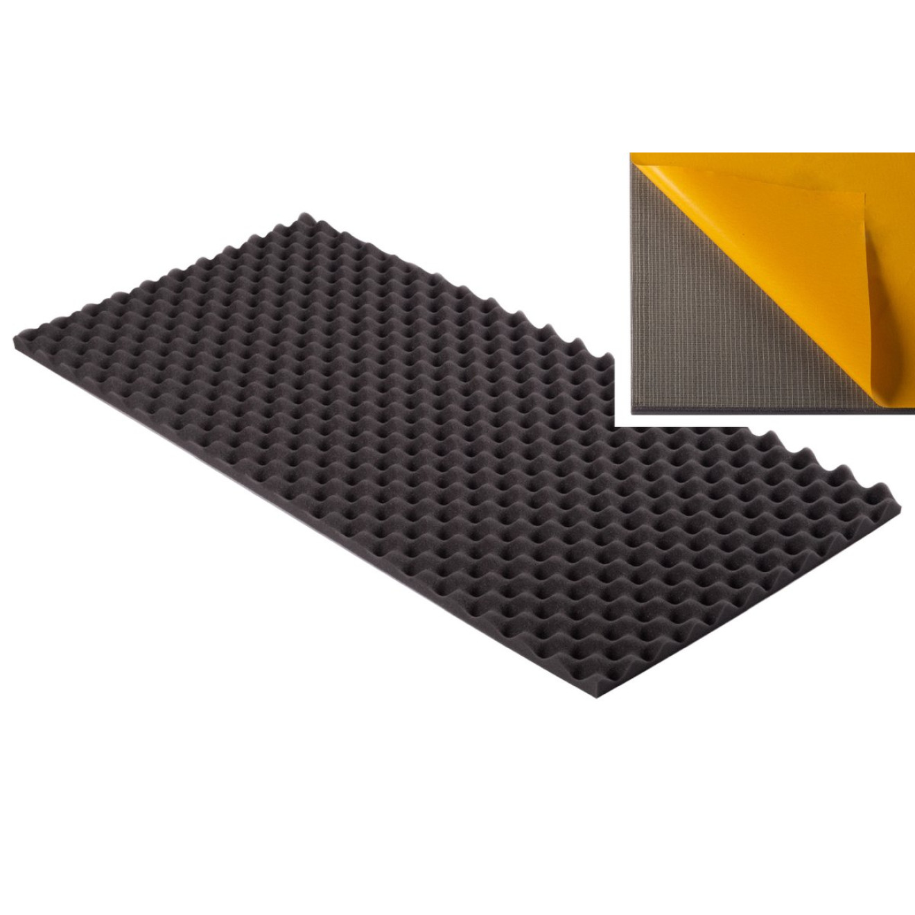 Akustik Noppenschaumstoff MicroPor 100 x 50 x 3cm anthrazit klebend - Schaumstoff in Bestqualität