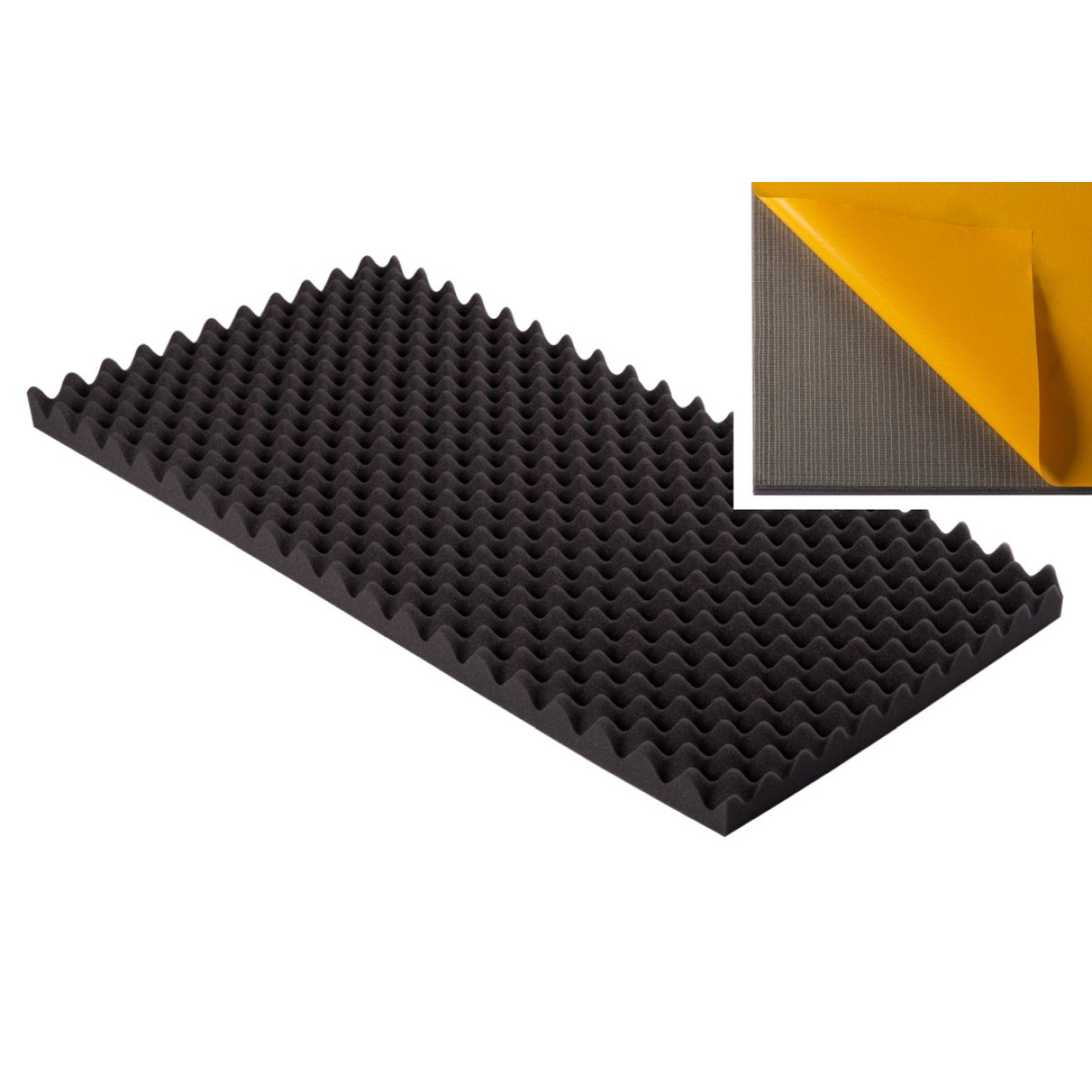 Akustik Noppenschaumstoff MicroPor 100 x 50 x 5cm anthrazit klebend - Schaumstoff in Bestqualität