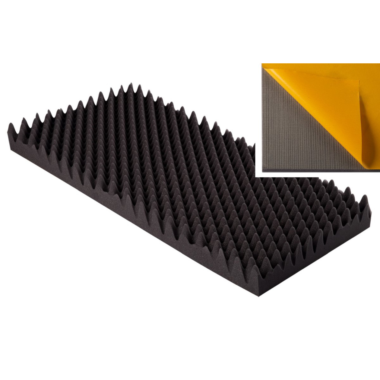 Akustik Noppenschaumstoff MicroPor 100 x 50 x 9cm anthrazit klebend - Schaumstoff in Bestqualität