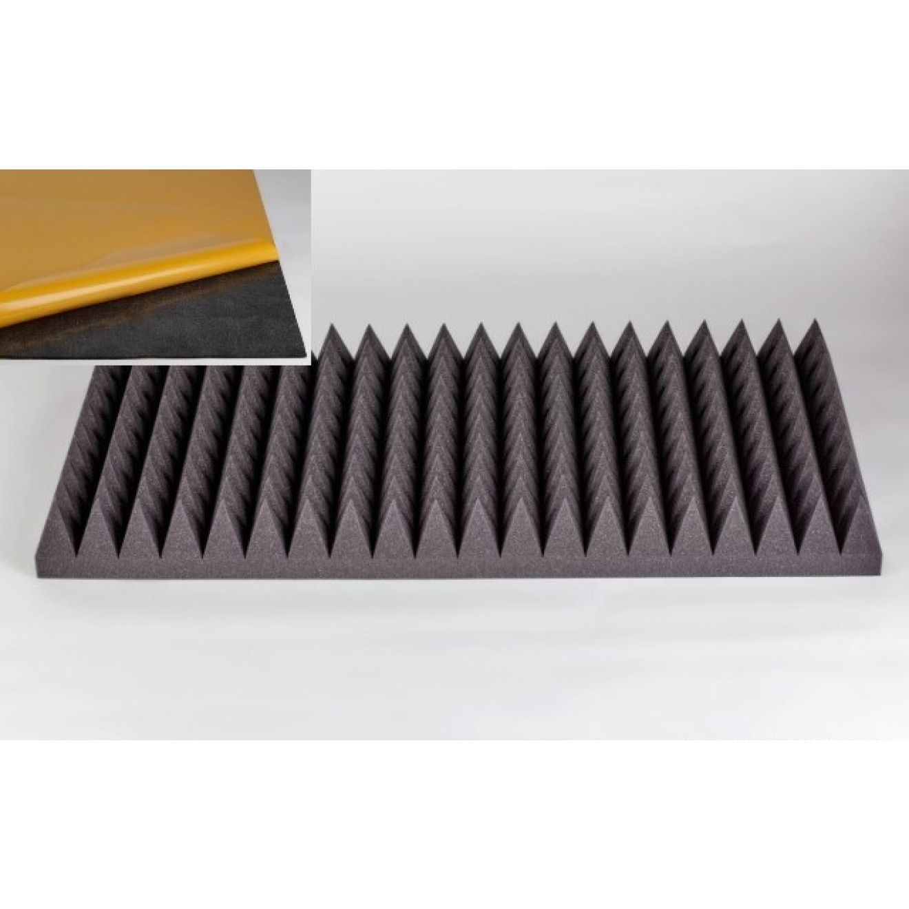 Akustik Pyramidenschaumstoff MicroPor 100 x 50 x 10cm anthrazit klebend - Schaumstoff in Bestqualität