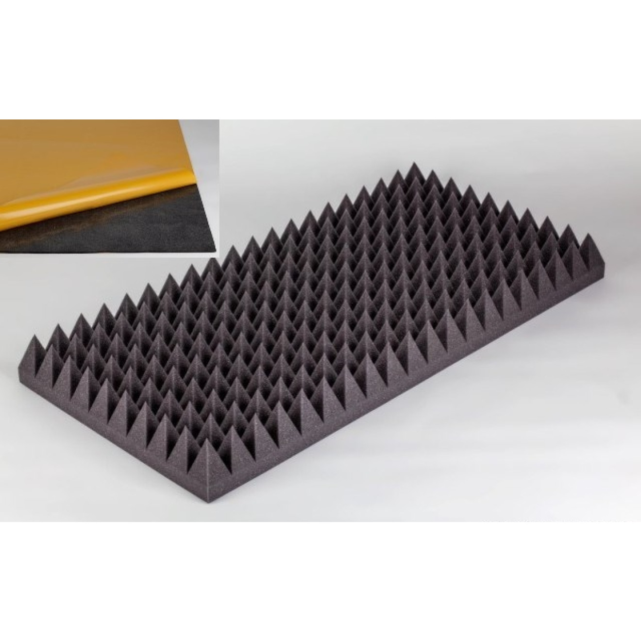 Akustik Pyramidenschaumstoff MicroPor 100 x 50 x 10cm anthrazit klebend - Schaumstoff in Bestqualität