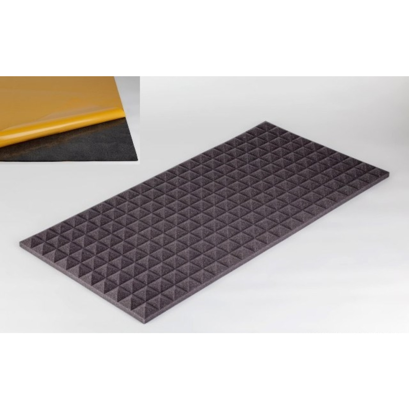 Akustik Pyramidenschaumstoff MicroPor 100 x 50 x 3cm anthrazit klebend - Schaumstoff in Bestqualität