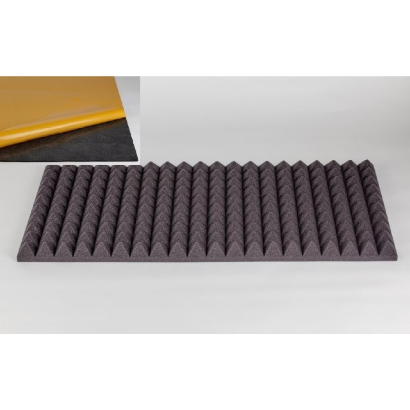 Akustik Pyramidenschaumstoff MicroPor 100 x 50 x 5cm anthrazit klebend - Schaumstoff in Bestqualität