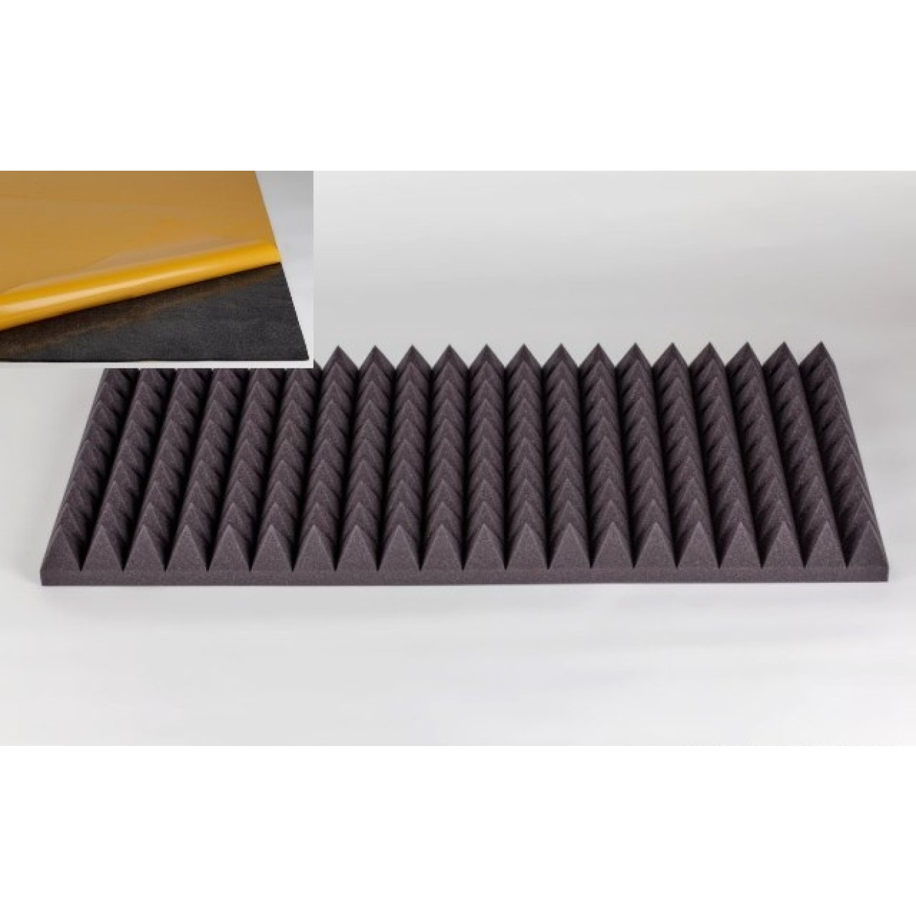 Akustik Pyramidenschaumstoff MicroPor 100 x 50 x 7cm anthrazit klebend - Schaumstoff in Bestqualität