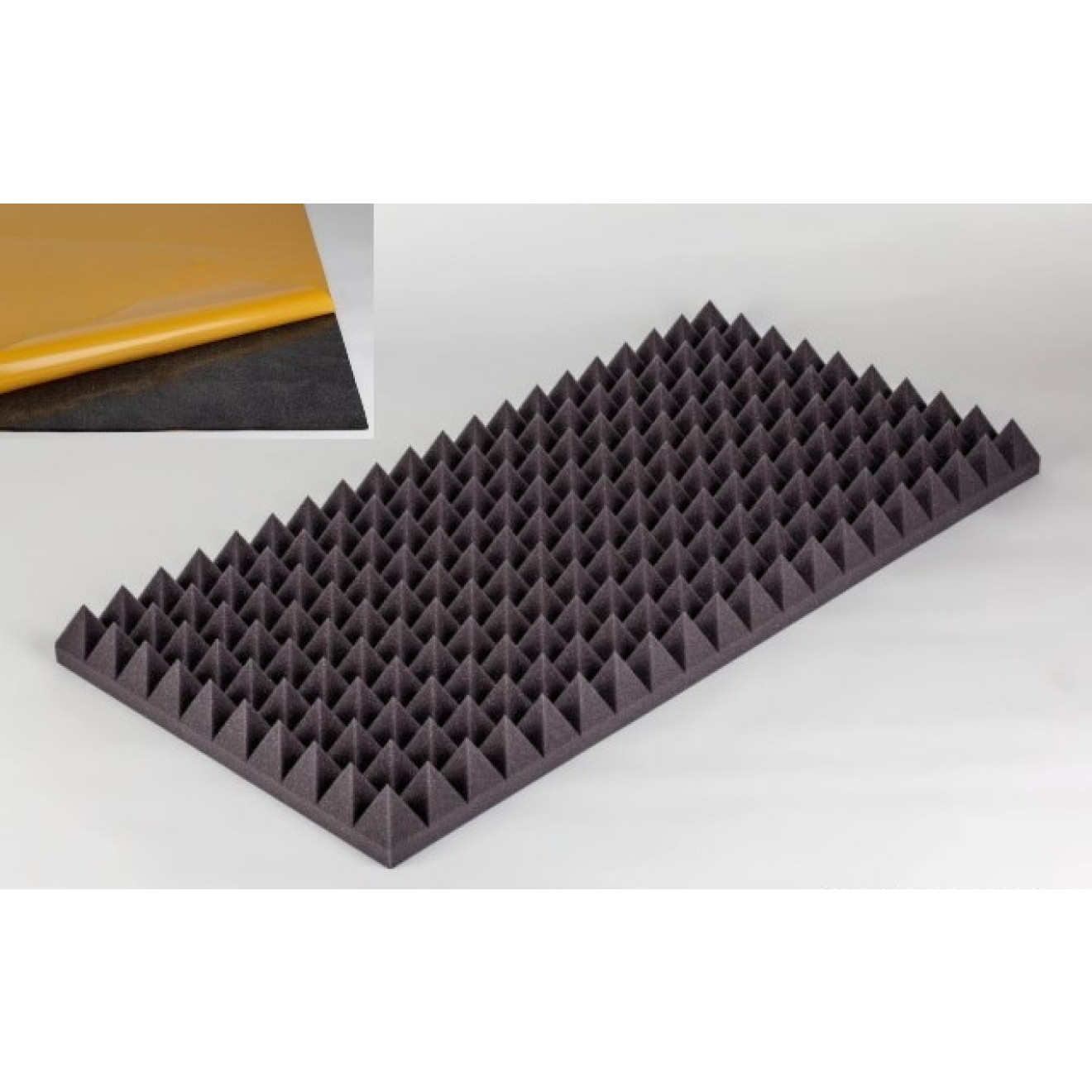 Akustik Pyramidenschaumstoff MicroPor 100 x 50 x 7cm anthrazit klebend - Schaumstoff in Bestqualität