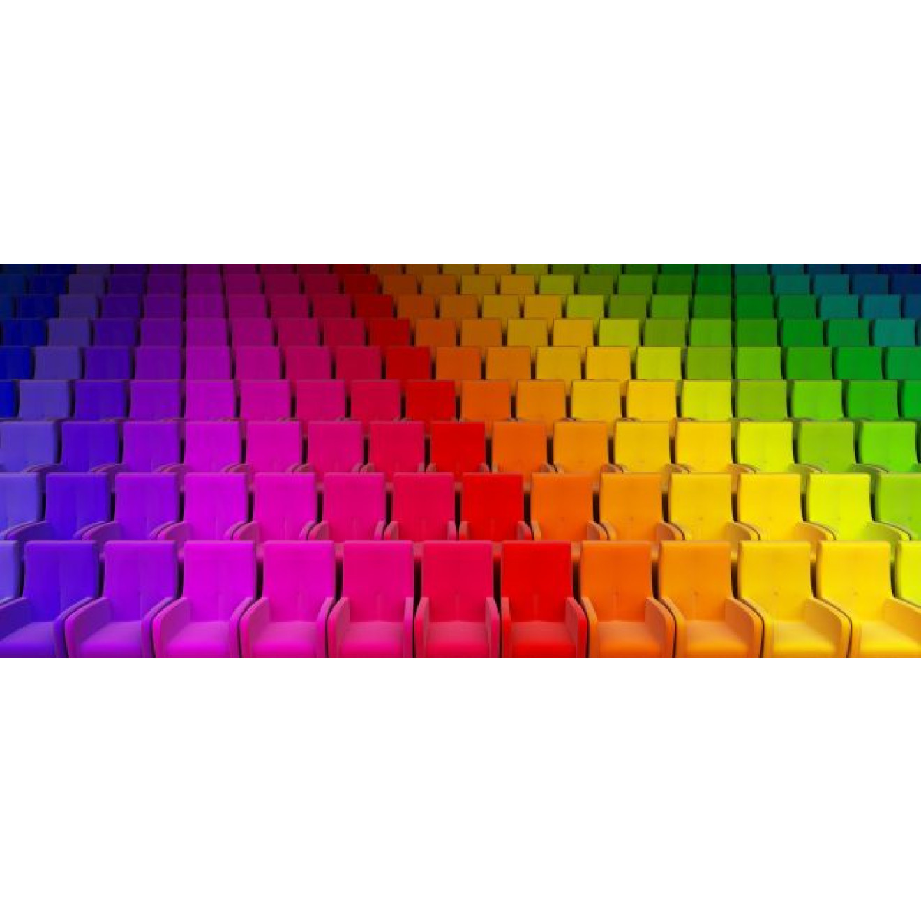 Akustikbild Regenbogen Stühle