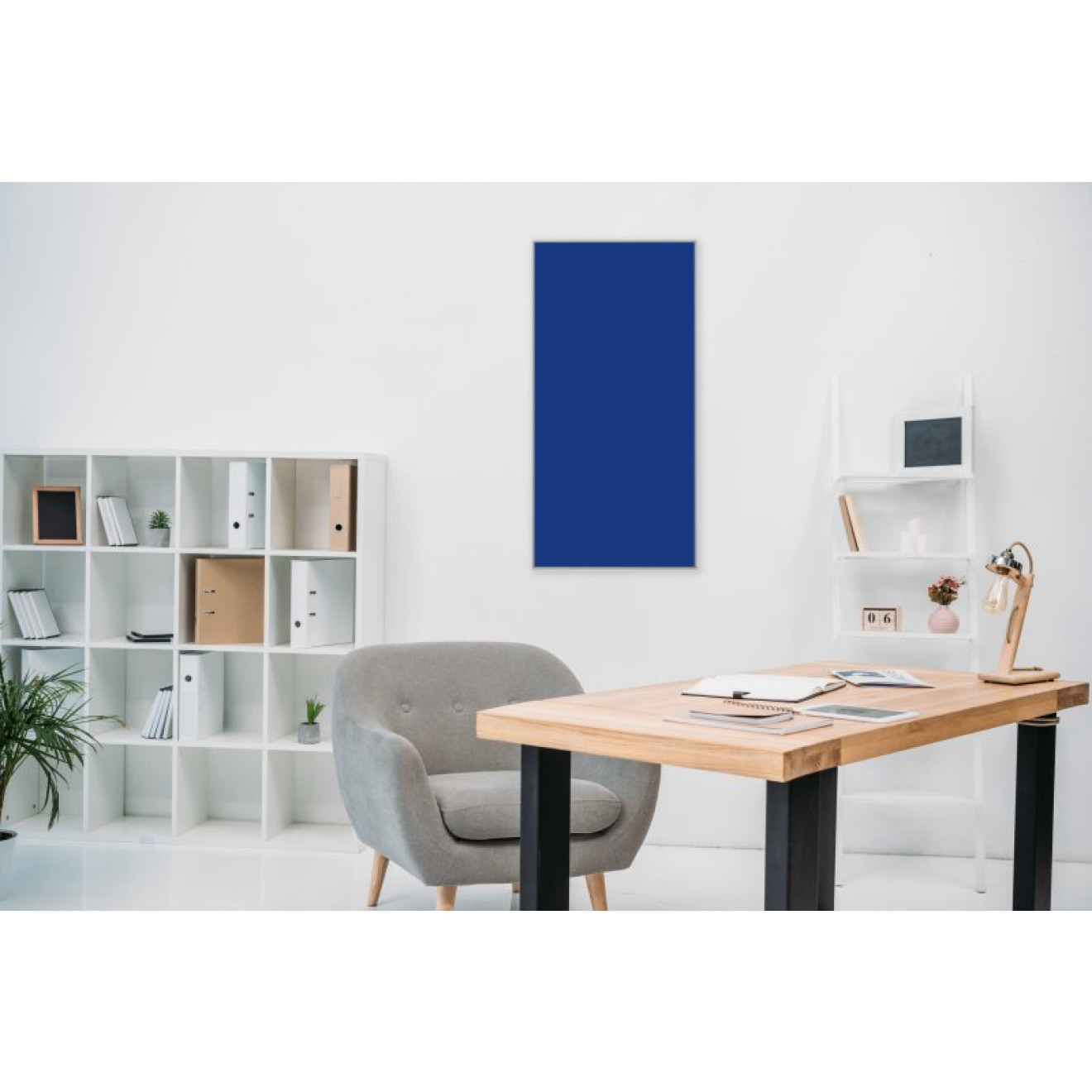 Akustikbild Unifarben mit PG1 blauem Stoff