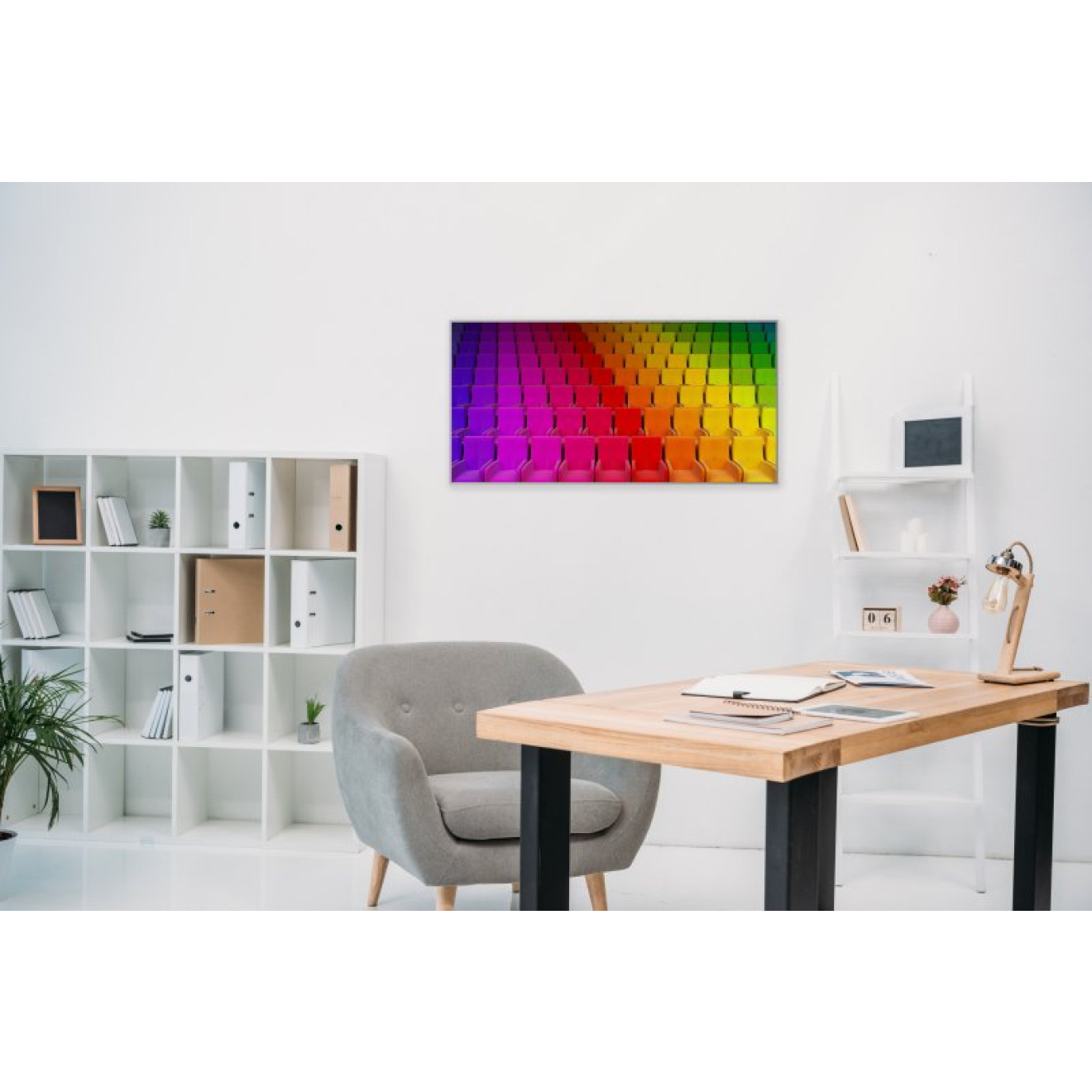 Akustikbild Regenbogen Stühle