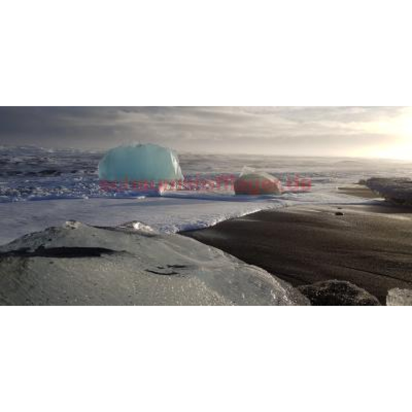 Akustikbild Eisbrocken am Diamond Beach Island