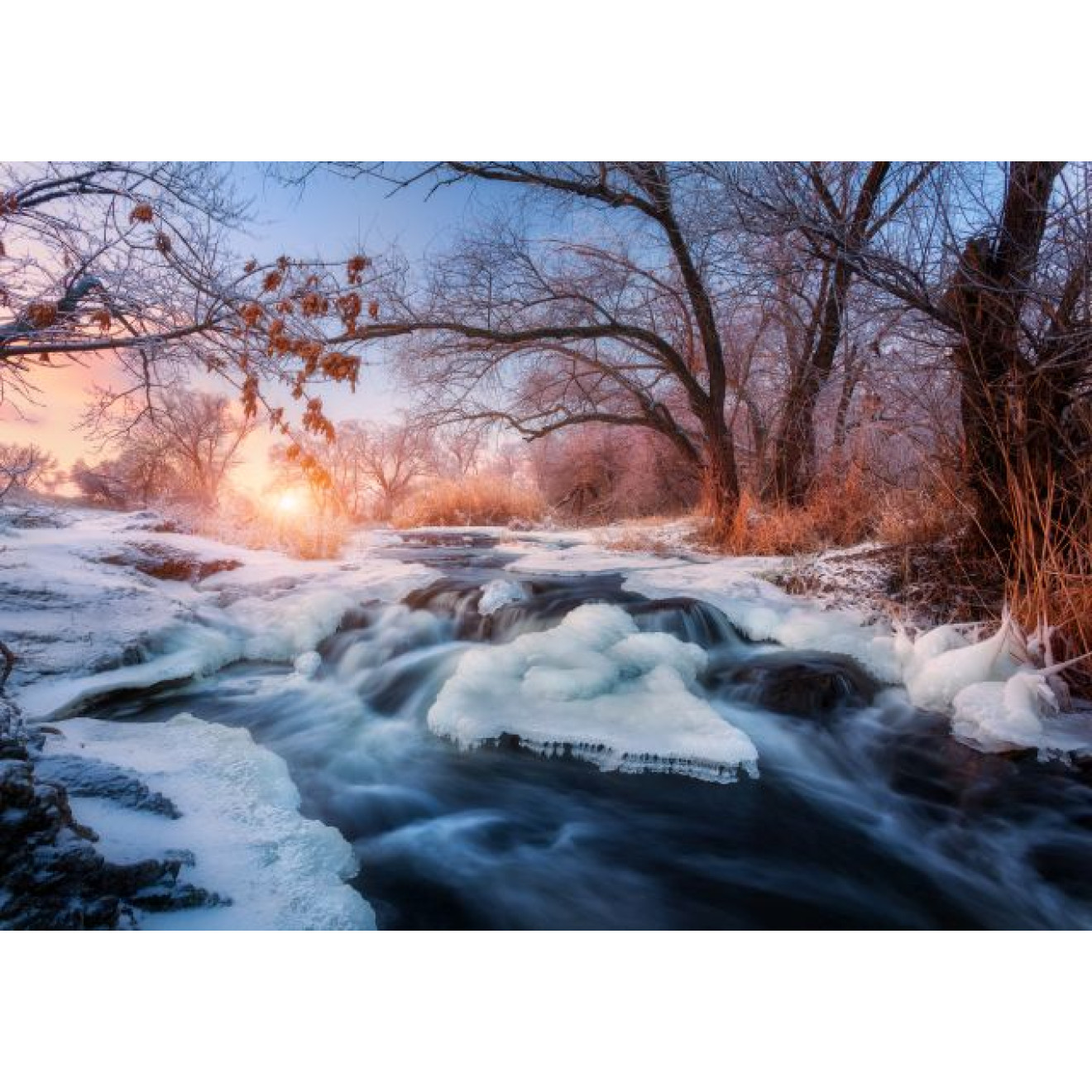 Akustikbild Bergfluss im Winter