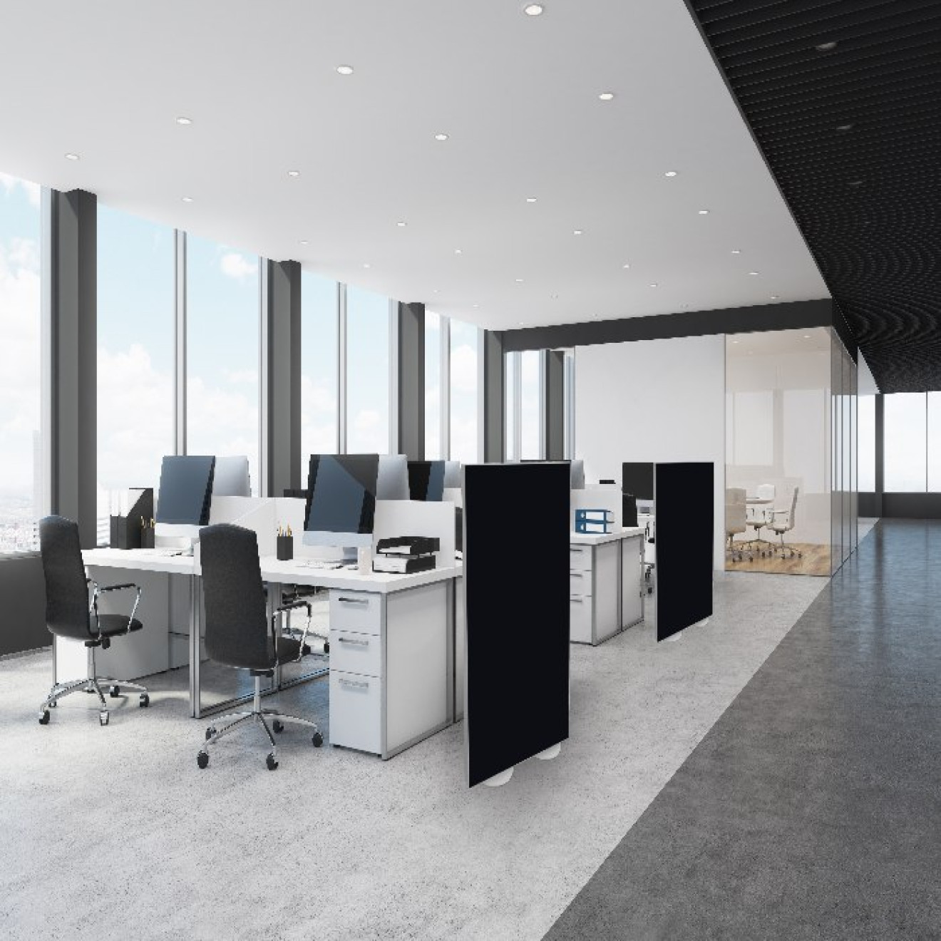 Raumtrenner bzw. Stellwand 160cm x 100cm Camira YS009 schwarz