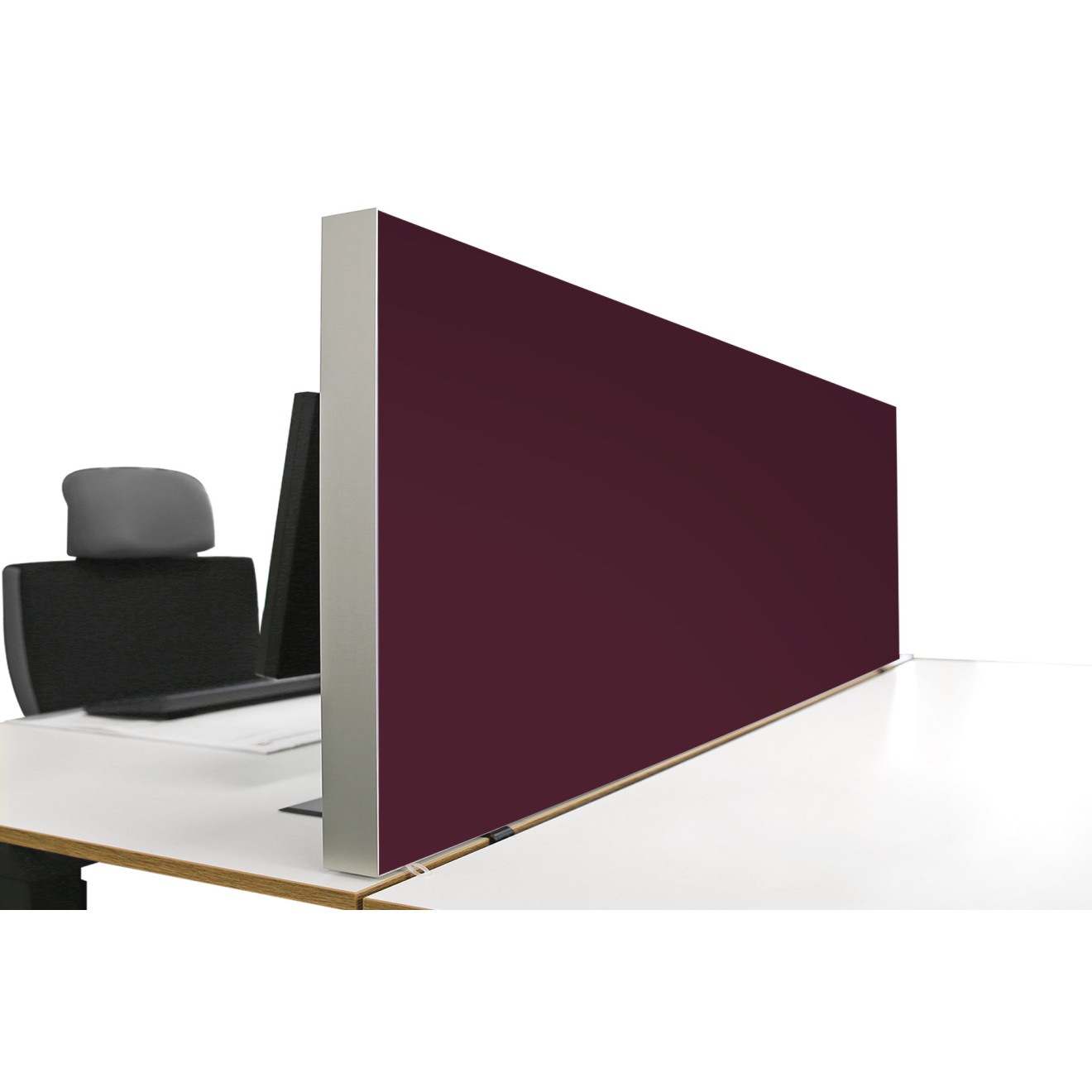 Tischabtrennung 100cm x 50cm x 4,5cm inkl. Alurahmen - Camira® Stoff YS030