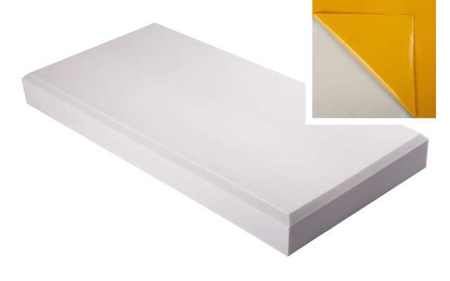 Decorschaumstoff aus Basotect® G+ Schaumstoff 100 x 50 x 10cm,hellgrau, klebend
