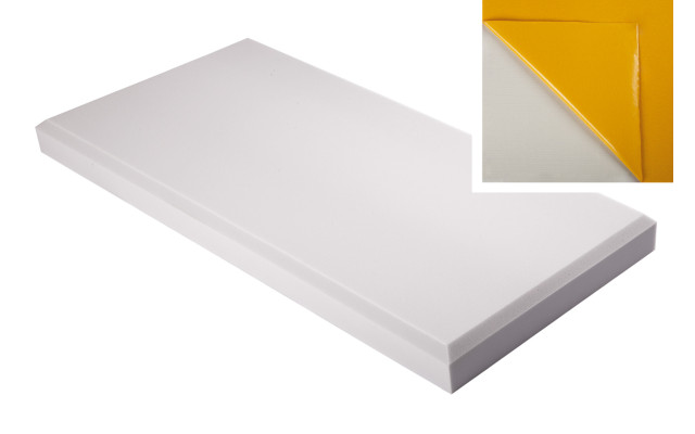 Decorschaumstoff aus Basotect® G+ Schaumstoff 100 x 50 x 7cm,hellgrau, klebend