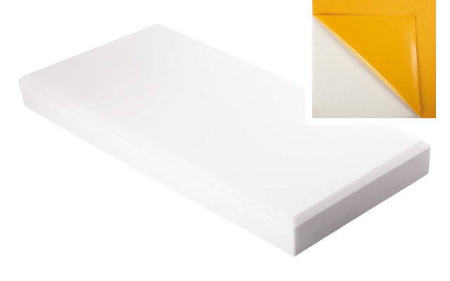 Decorschaumstoff aus Basotect® Schaumstoff 100 x 50 x 10cm,weiss, klebend