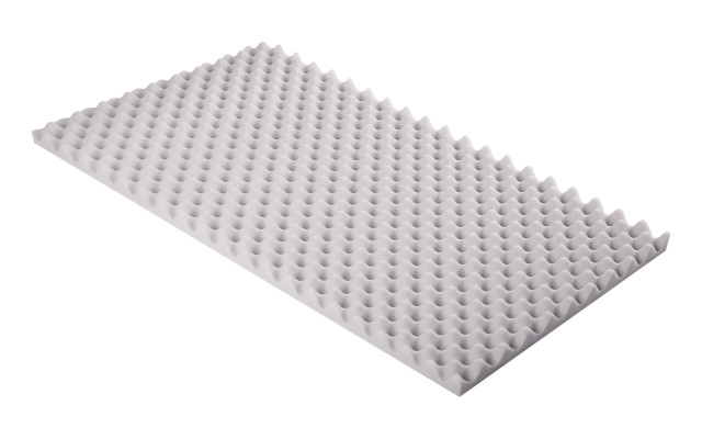 Noppenschaumstoff aus Basotect® G+ 100cm x 50cm x 5cm, hellgrau