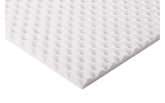 Noppenschaumstoff aus Basotect® 100cm x 50cm x 3cm, weiss klebend