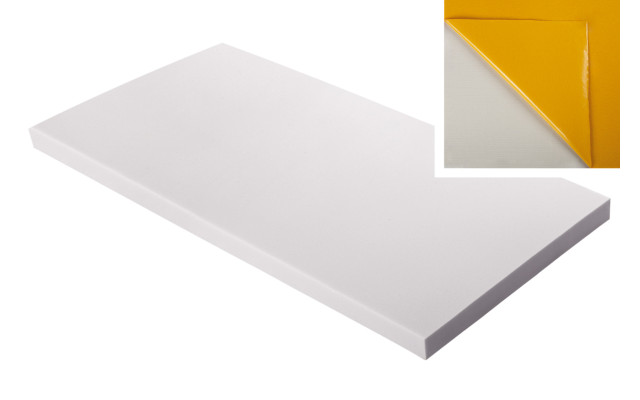 Absorber aus Basotect® G+ Schaumstoff 100cm x 50cm x 4cm,hellgrau,klebend