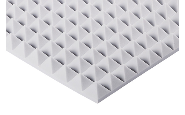 Pyramidenschaumstoff aus Basotect® G+ 100cm x 50cm x 5cm,hellgrau,klebend