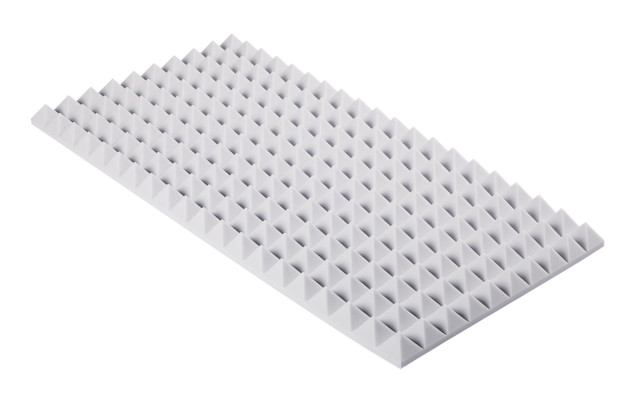 Pyramidenschaumstoff aus Basotect® G+ 100cm x 50cm x 5cm, hellgrau