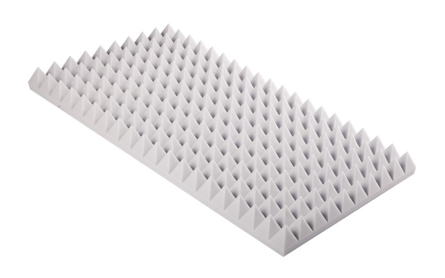Pyramidenschaumstoff aus Basotect® G+ 100cm x 50cm x 7cm, hellgrau